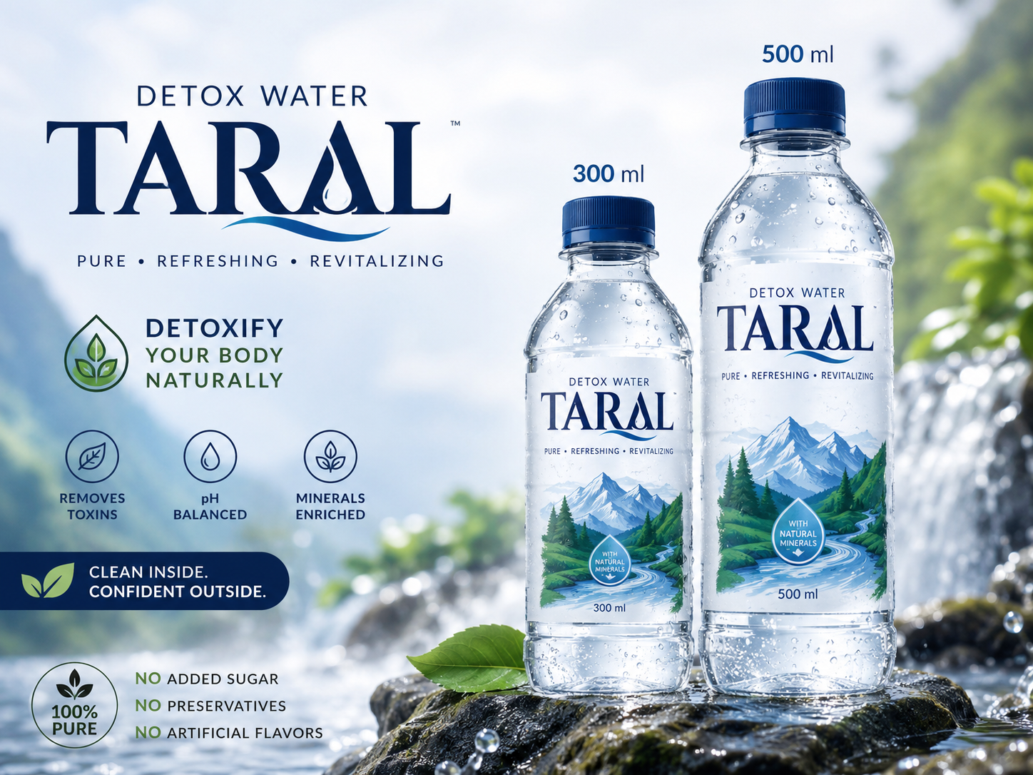 Taral packaged drinking water bottles, 300ml and 500ml